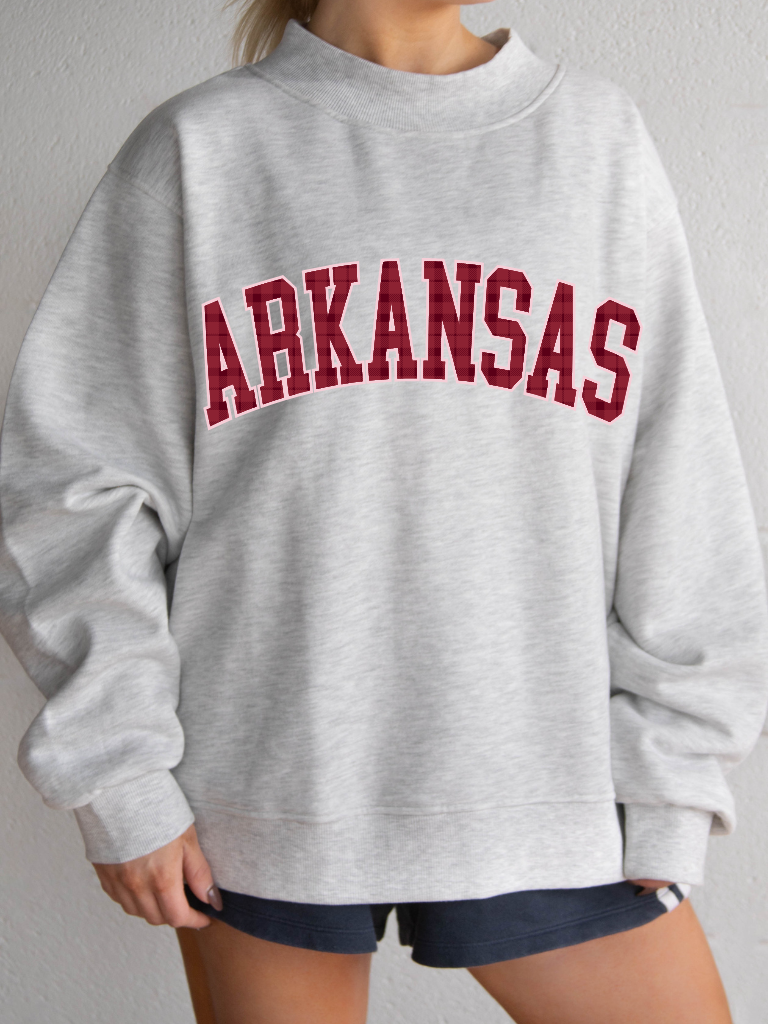 ARKANSAS MOCK NECK - RED PLAID