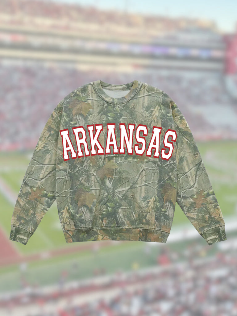 ARKANSAS ARCH CAMO SWEATSHIRT