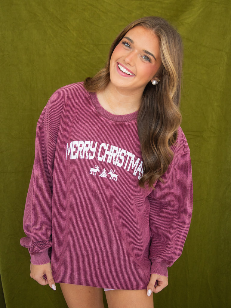 MERRY CHRISTMAS CORD  - WINE