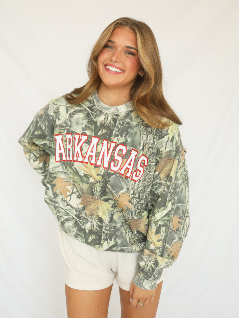 ARKANSAS ARCH CAMO SWEATSHIRT