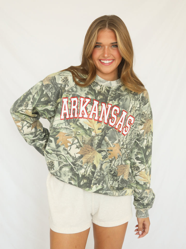 ARKANSAS ARCH CAMO SWEATSHIRT