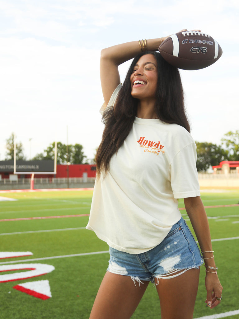 HOWDY FOOTBALL TEE (FRONT + BACK)