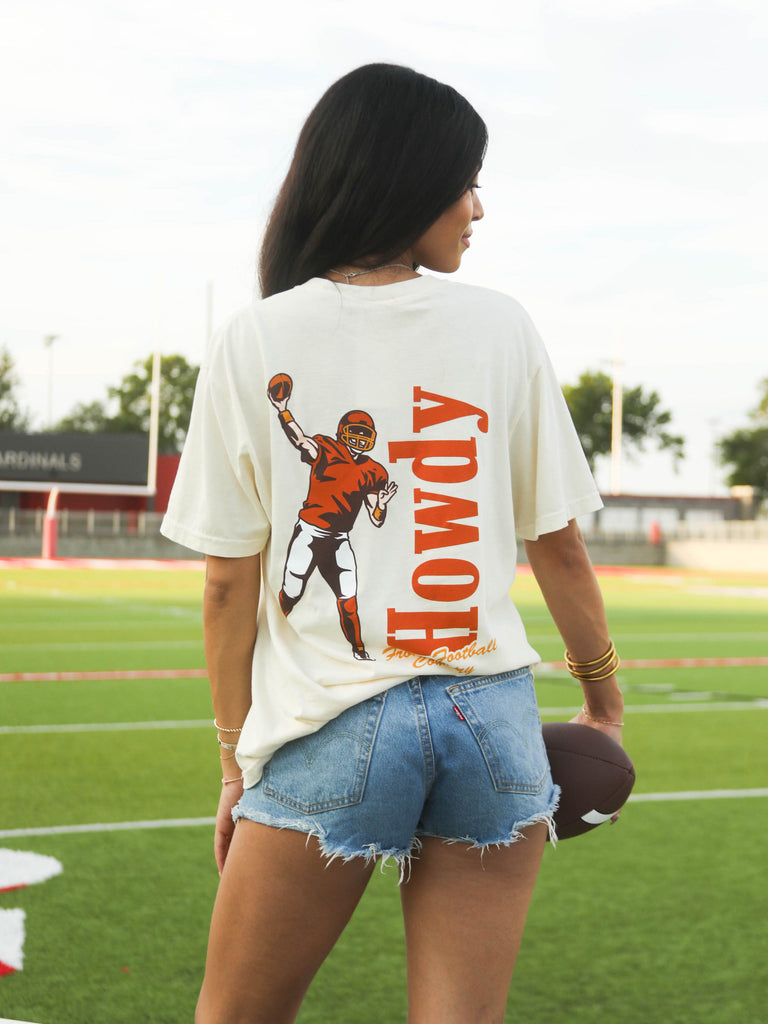 HOWDY FOOTBALL TEE (FRONT + BACK)