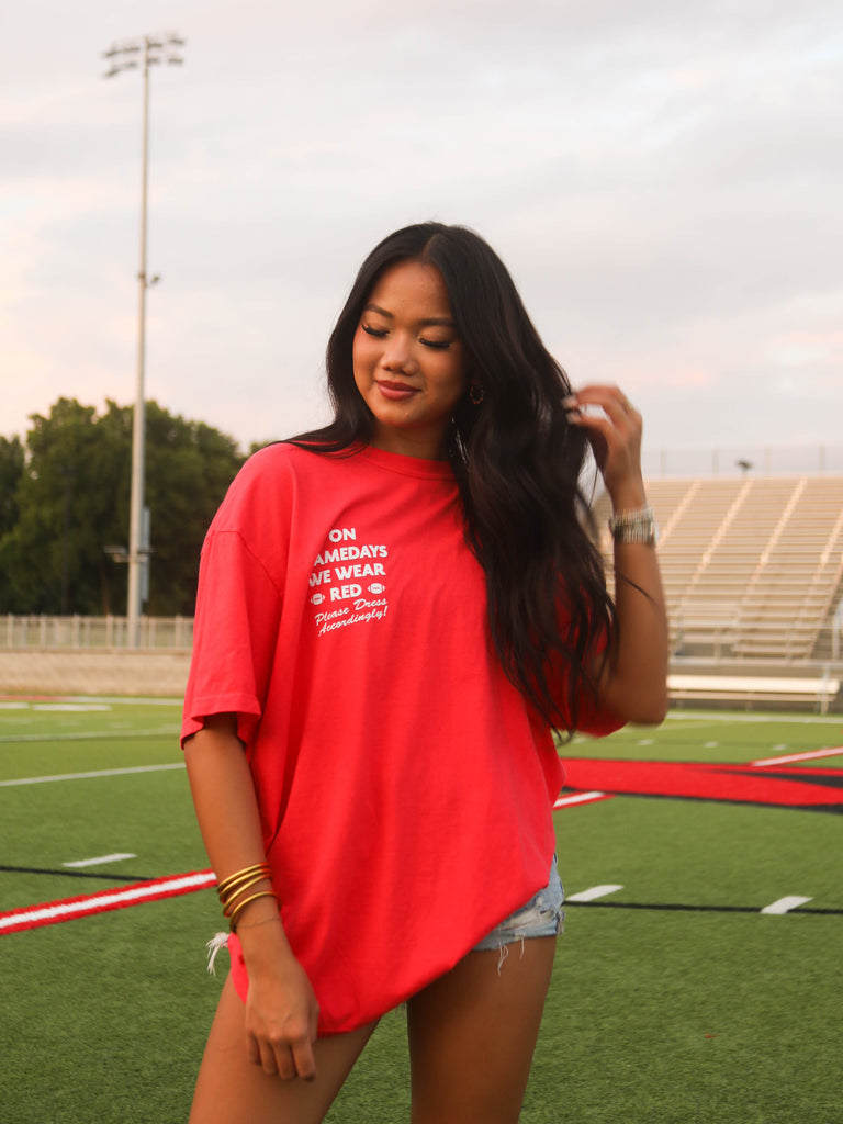 GAMEDAYS WE WEAR RED TEE (FRONT + BACK)
