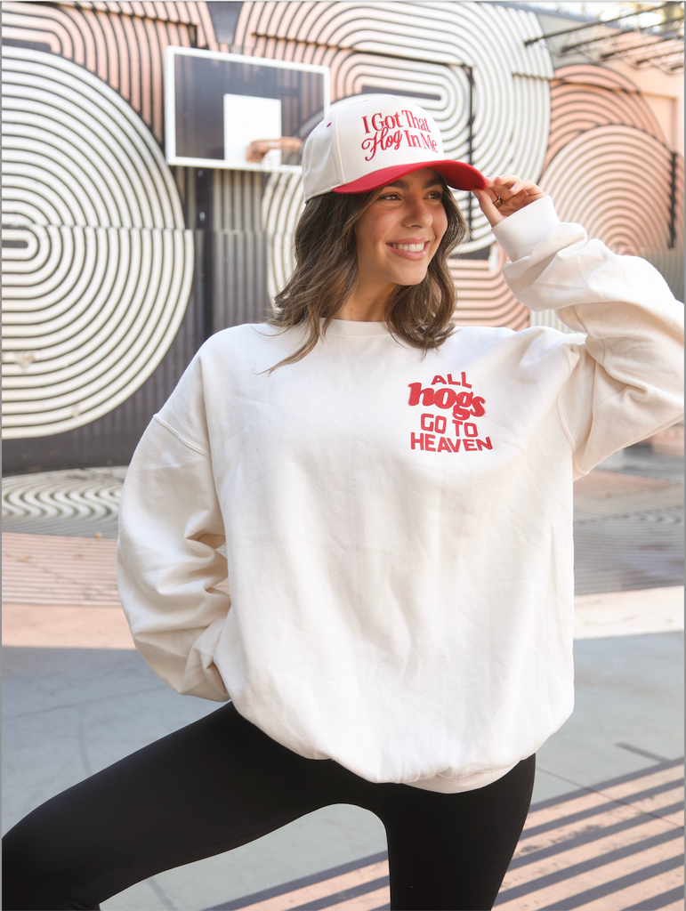 ALL HOGS GO TO HEAVEN SWEATSHIRT (FRONT + BACK)