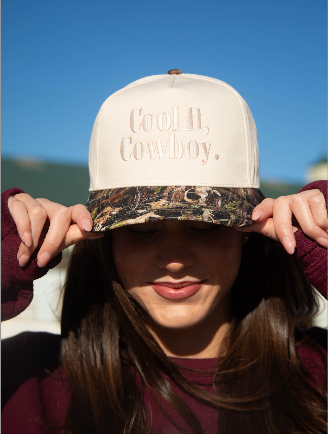 cool it cowboy trucker hat - camo | Charlie Southern