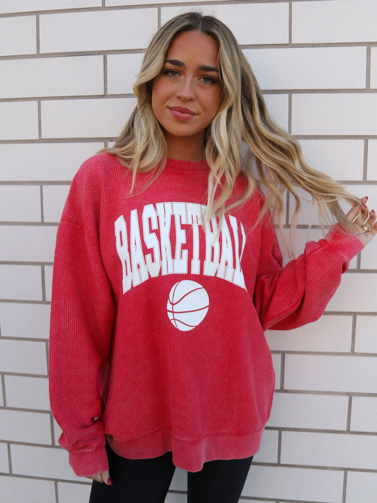 RED BASKETBALL CORDED CREW