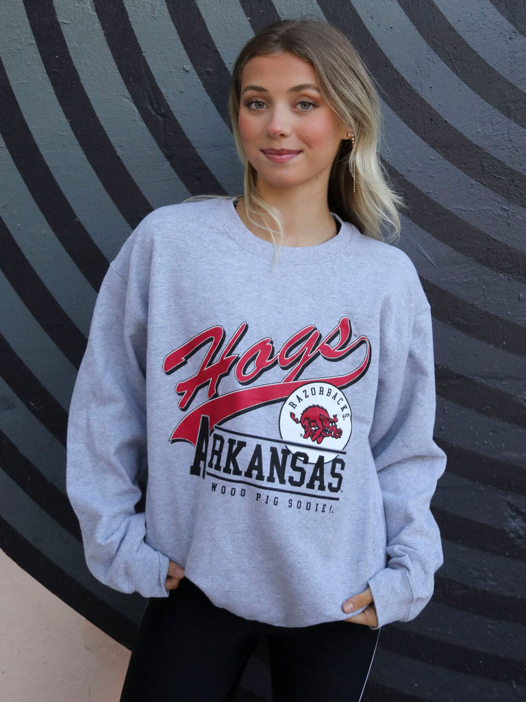 HOGS SCRIPT GREY SWEATSHIRT