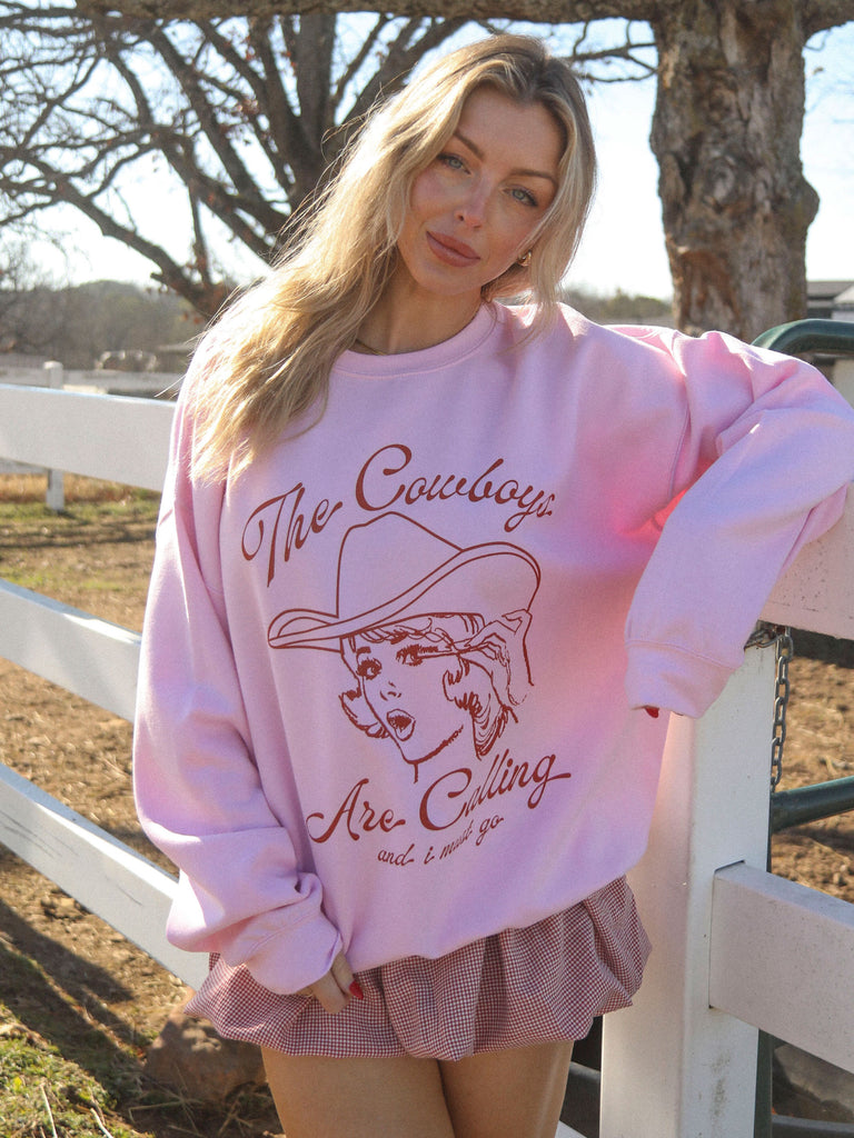 COWBOYS ARE CALLING SWEATSHIRT - PINK