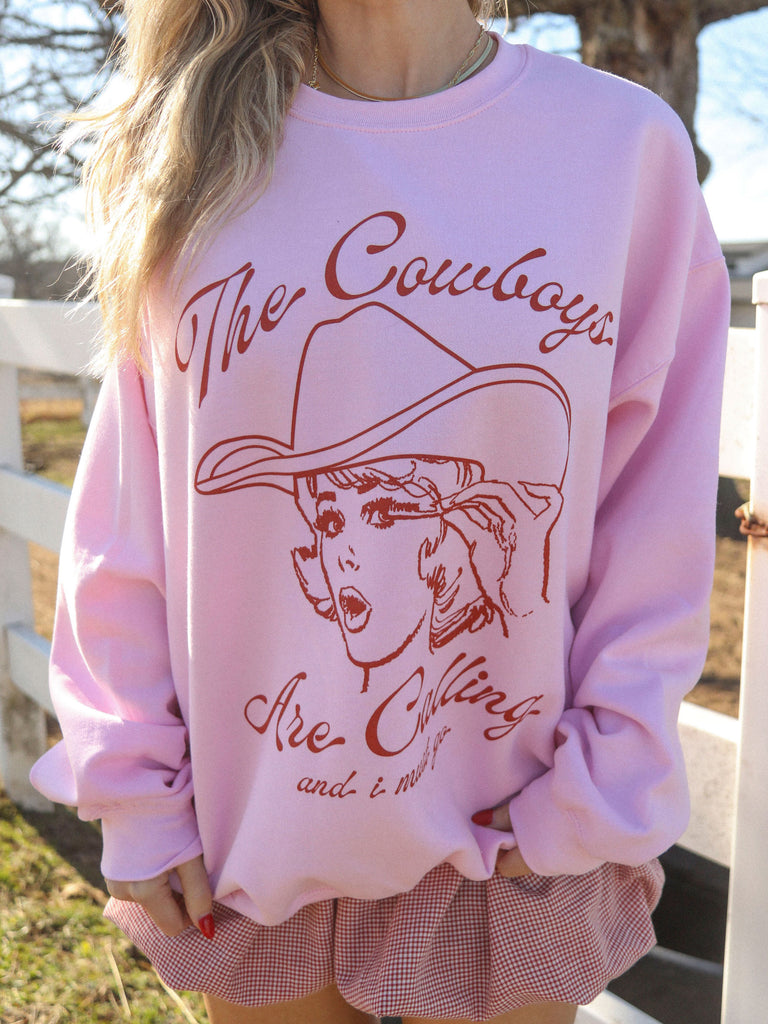 COWBOYS ARE CALLING SWEATSHIRT - PINK