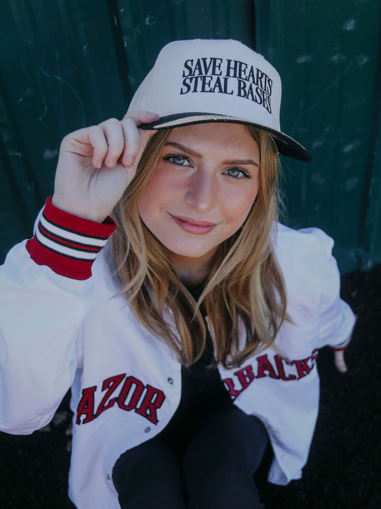 SAVE HEARTS STEAL BASES TRUCKER HAT