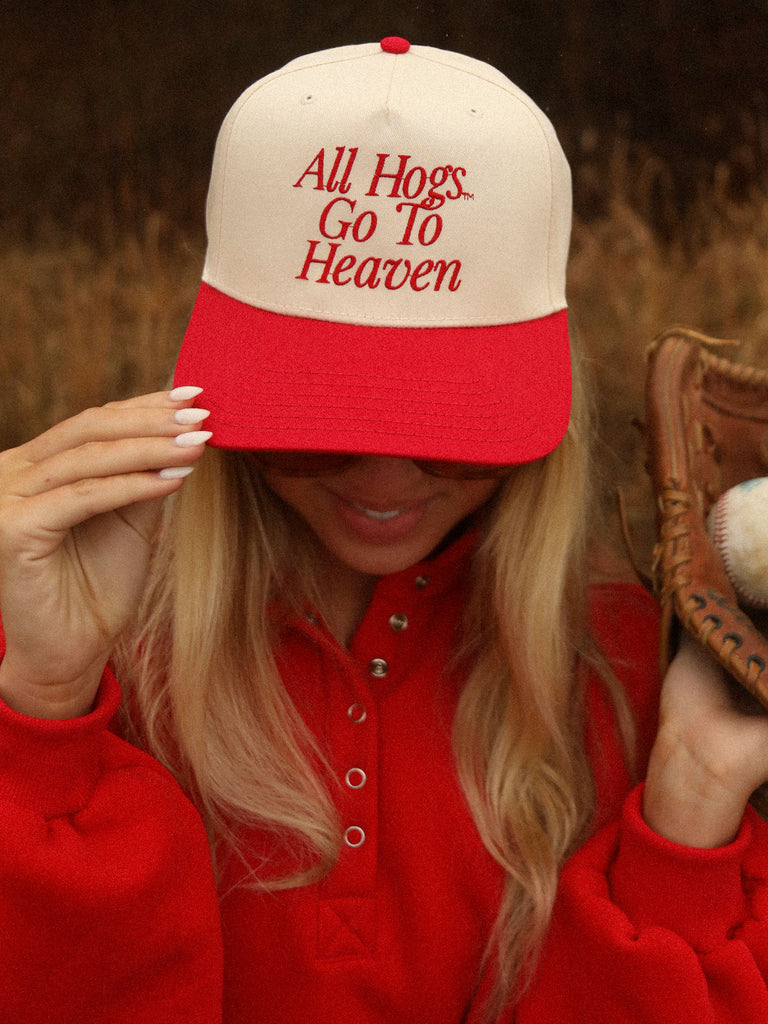 ALL HOGS GO TO HEAVEN TWO TONE TRUCKER HAT