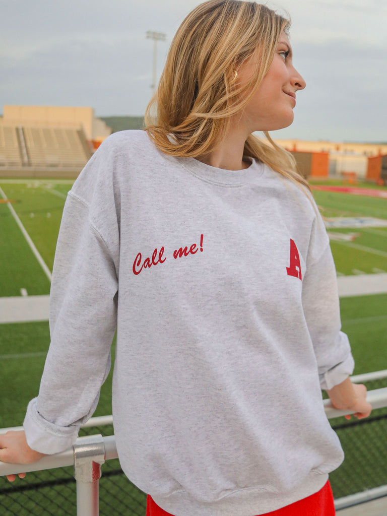 CALL ME CREWNECK SWEATSHIRT (FRONT + BACK)