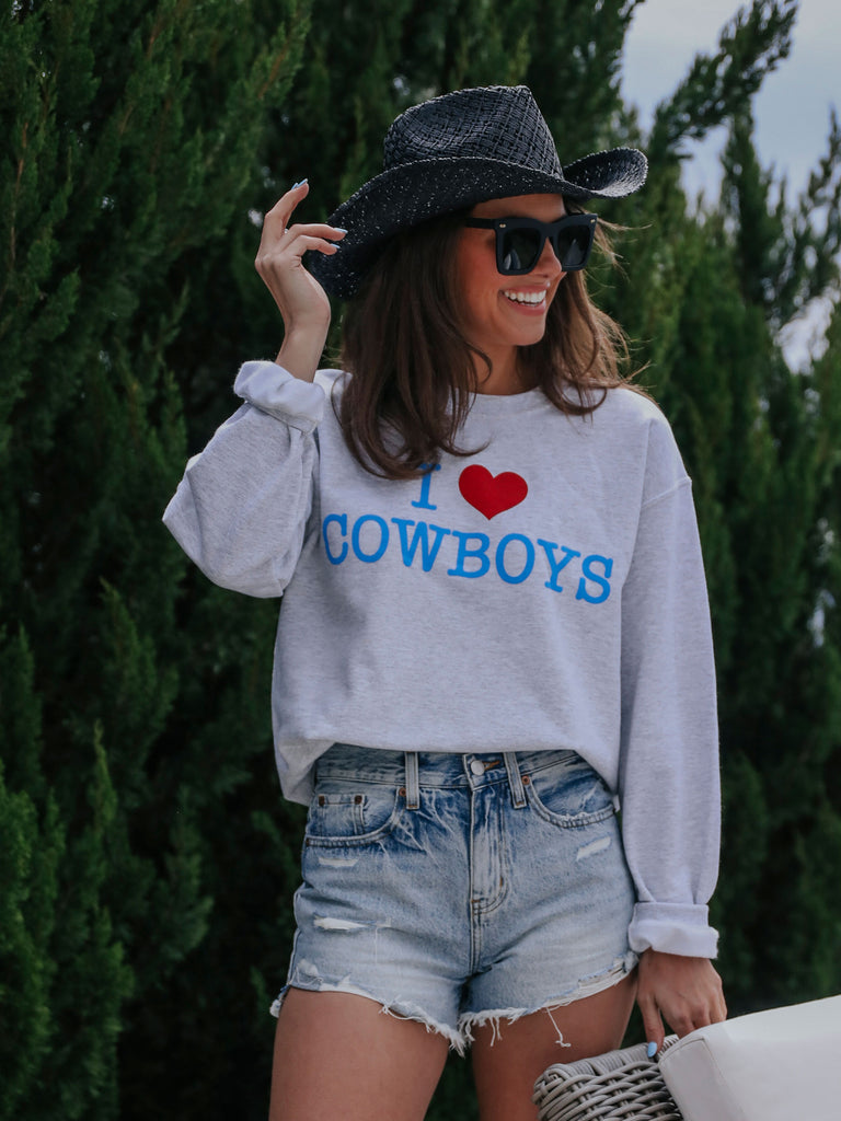 I Love Cowboys Shirt, Red Heart Cowboys Tshirt for Real Cowgirls T
